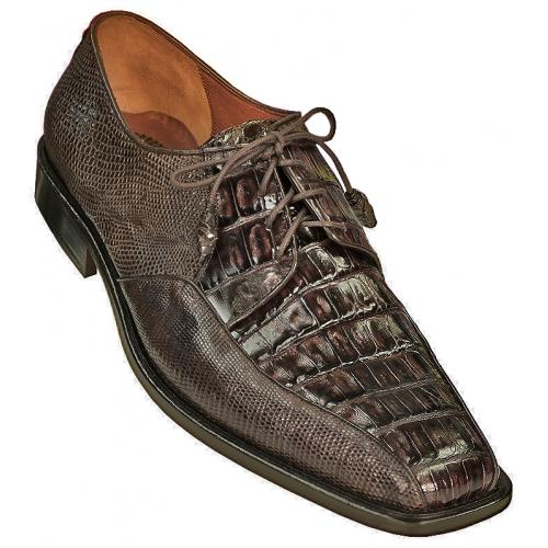 Los Altos Chocolate Brown Genuine Crocodile / Lizard Shoes 1ZV033707